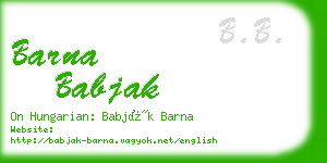 barna babjak business card